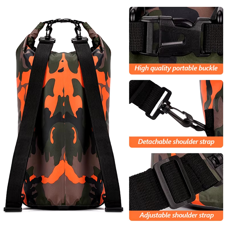 30L 15L Waterproof Dry Bags with Wet Separation Pocket Backpack for Kayaking Boating Swimming Outdoor Sports Bag XAZ9