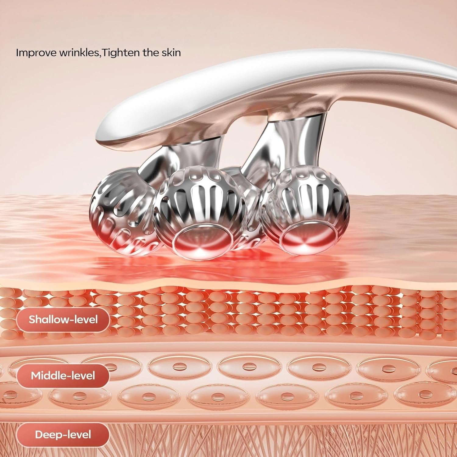 Facial Massager Face and Neck | Shaper & Slimmer for Women | Korean Skin Care | Lymphatic Contour Face Brush Face Roller Lymphatic Drainage | Rechargeable for Home & Travel Use