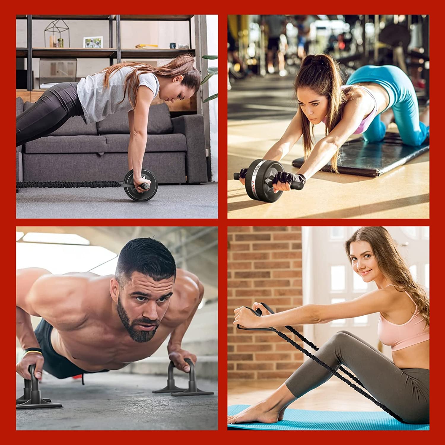 Ab Roller Wheel for Abs Workout - Abdominal Exercise Equipment with 2 Knee Pads for Home Gym, Core Strength Training, Fitness Equipment for Men & Women