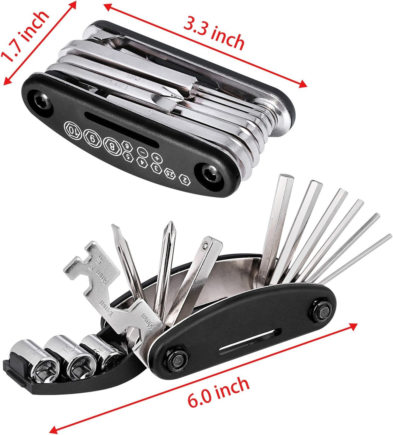 Multi-Function Bike Cycling Mechanic Repair Kit with 3Pc Tire Lever 5Pc Tyre Patches Tire Rasp Work Bag