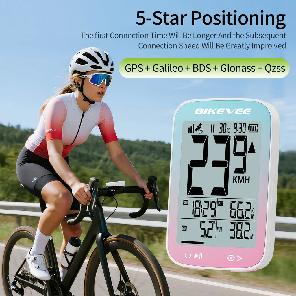 Bike Computer Wireless GPS Bicycle Odometer MPH KM/H Bike Speedometer Cycling Odometer Tracker LCD Display with Backlight