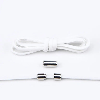 New Version Elastic No Tie Shoelaces Metal Lock Shoe Laces for Kids Adult Sneakers Quick Shoelaces Semicircle Shoestrings