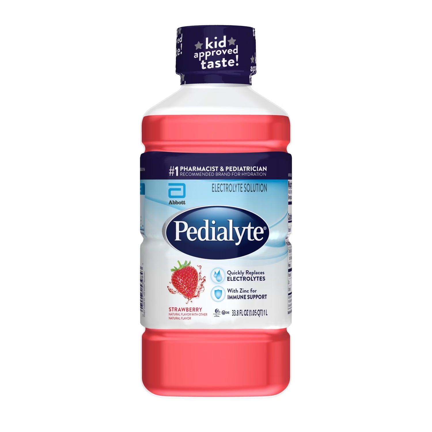 (4 Pack)  Electrolyte Drink, Strawberry, 1 Liter