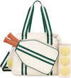 Pickleball Tote Bag for Women Men with Paddle Cover Pocket External Ball Bag and Adjustable Shoulder Strap Fence Hook