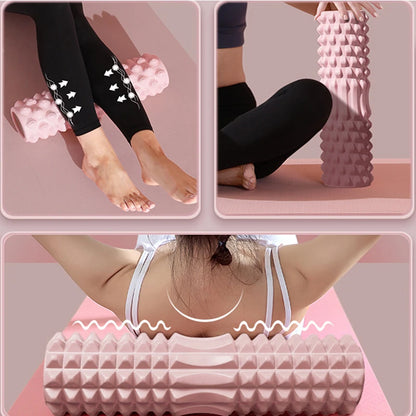 45Cm Yoga Foam Roller Muscle Massage Three-Dimensional Dot Yoga Foam Roller Sport Body Muscle Massage Relaxer Exercise Equipment