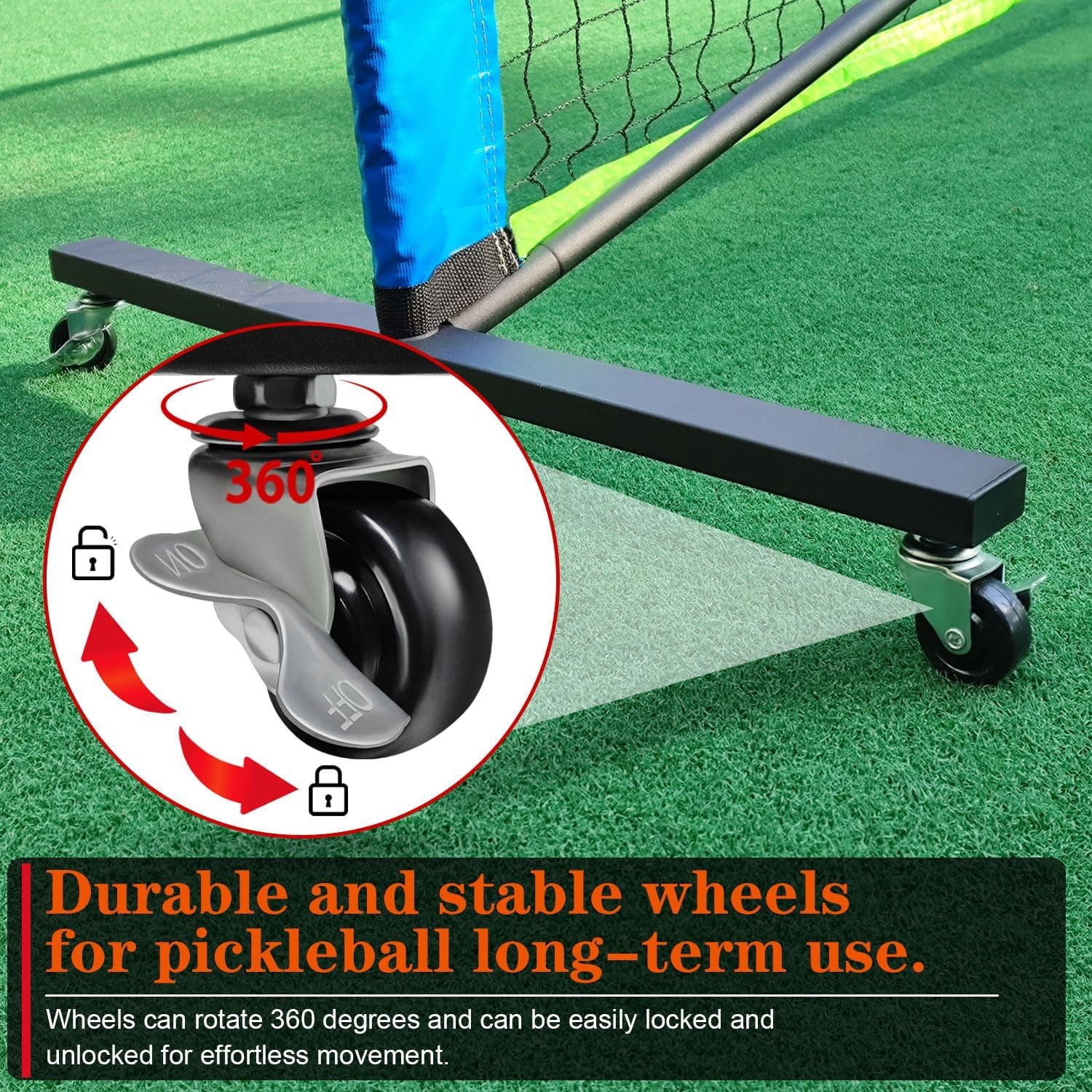 Portable Pickleball Net Set, 22FT Pickle Ball Net with Paddle Set of 4 | Regulation Size Net, Weather Resistant Steel Frame, Outdoor Pickleballs and Carry Bag, Easy Setup for Driveway, Backyard