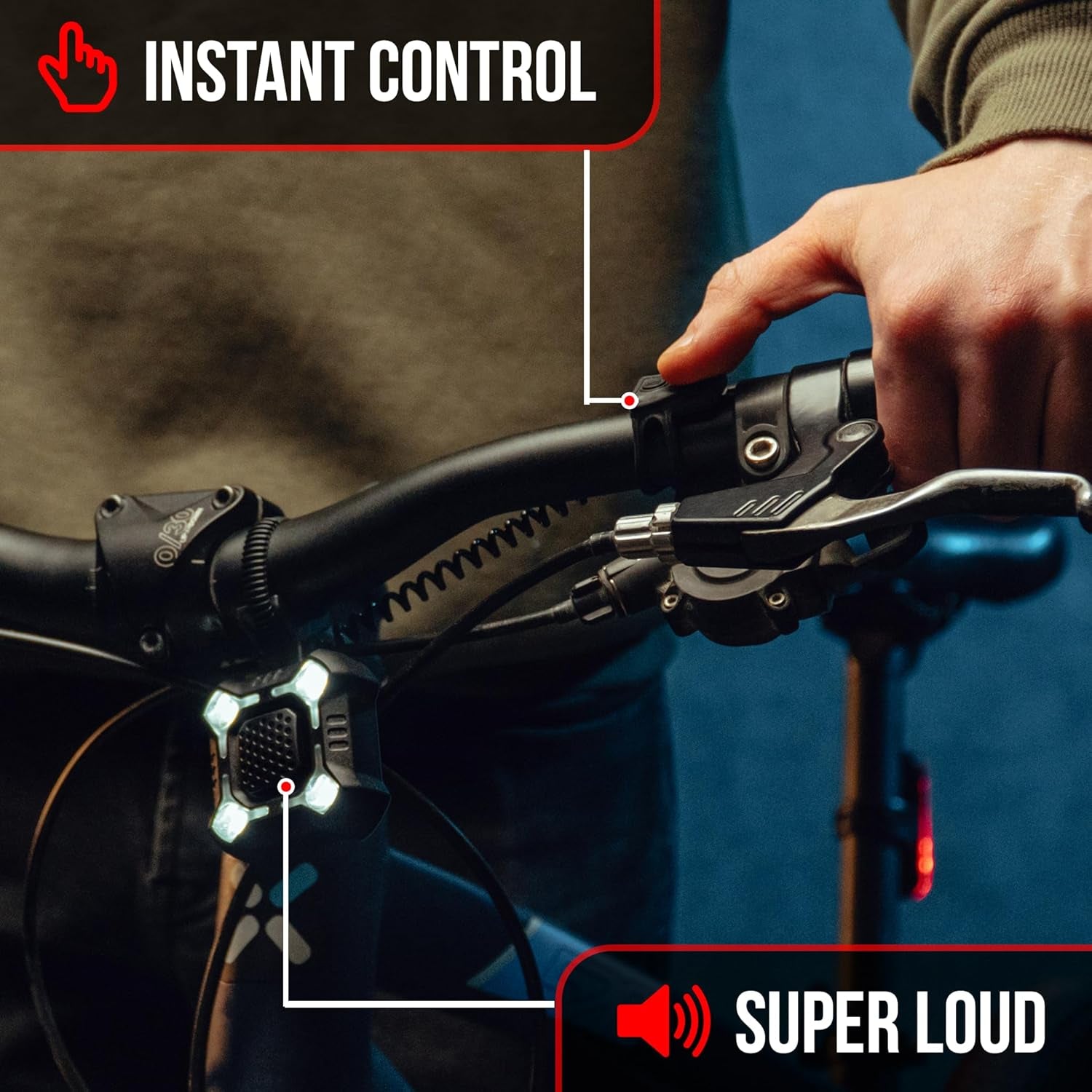 [New 2025] ZIREN 120-140Db High-Traffic Bike Horn &amp; LED Light - Loudest Electric