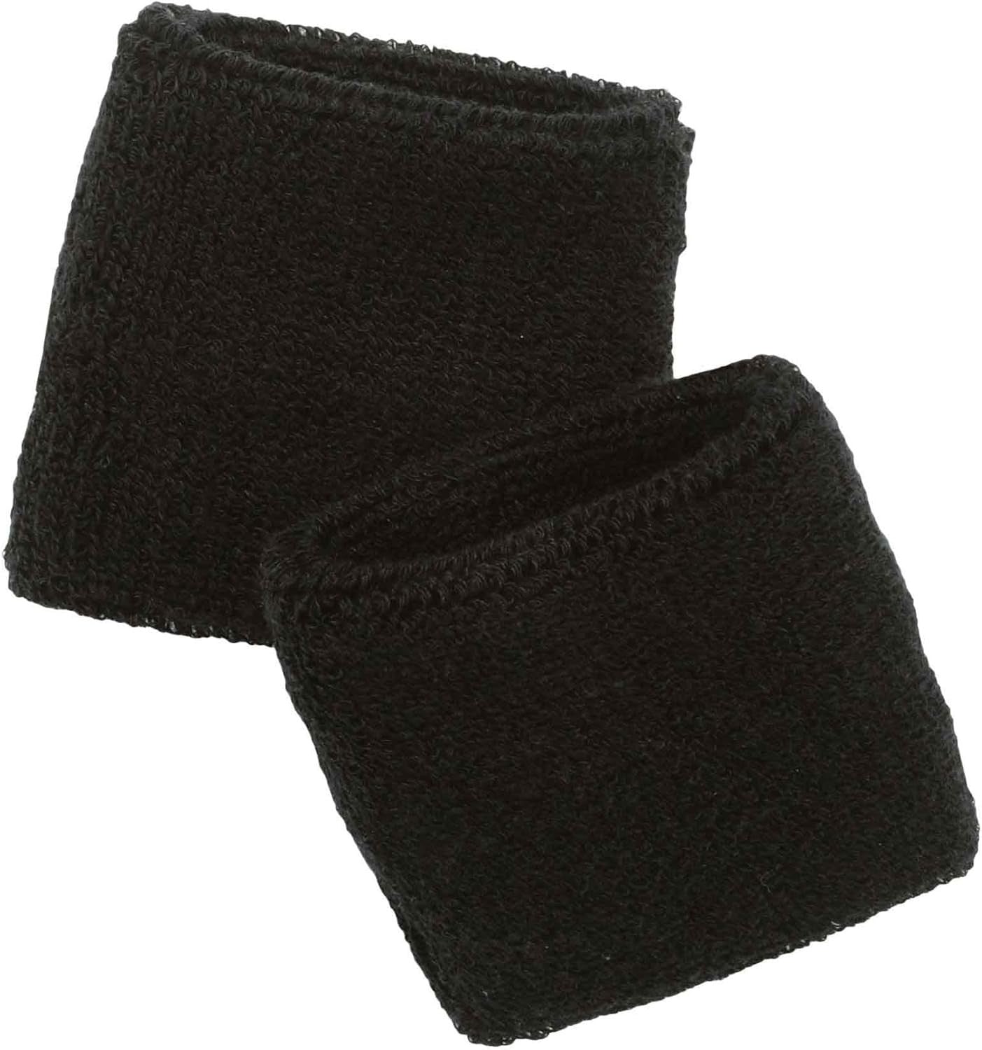 Ergodyne Black Terry Cloth Wristbands, Sweat Absorbing, Unisex Pair