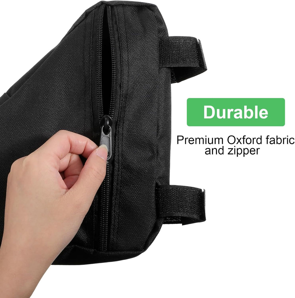 2 Pcs Bike Frame Bag, 7.87 X 10.63 Inch Triangle Design Lightweight Bicycle Bag for Road & Mountain Bikes, Waterproof Polyester Storage Pouch, Black