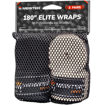 ELITE 180" Premium Adult Hand Wraps for MMA &amp; Boxing - 2 Pair Pack W/ Mesh Bag