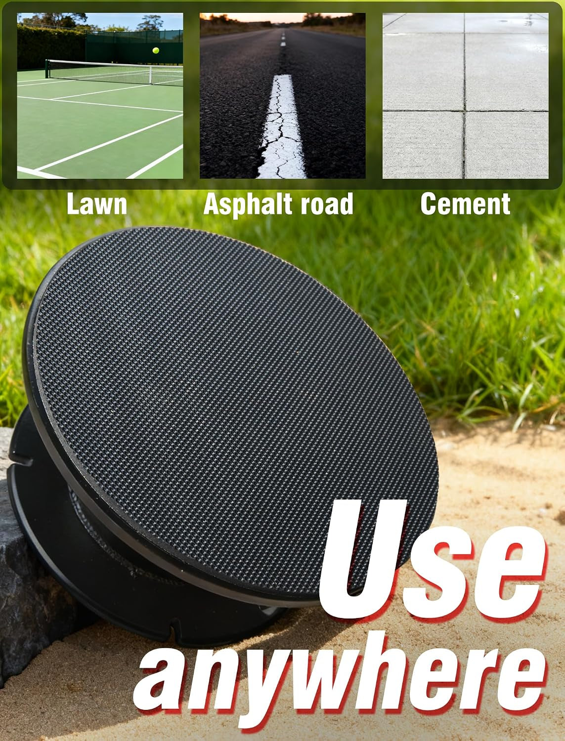 Professional Tennis Trainer - Full Metal Portable Solo Rebounder with 3 High-Elastic String Balls, Ideal for Adults, Kids, Beginners & Advanced Players