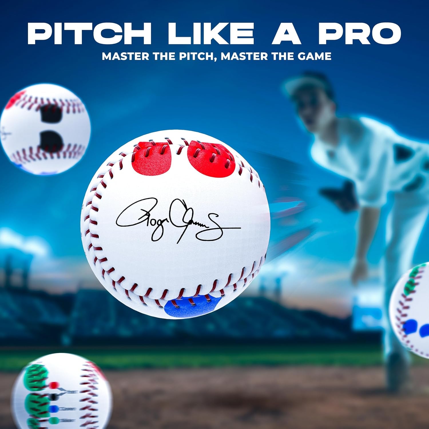 Roger Clemens Pitching Trainer | Color Coded Finger Placement Marks | Instructional Booklet Included