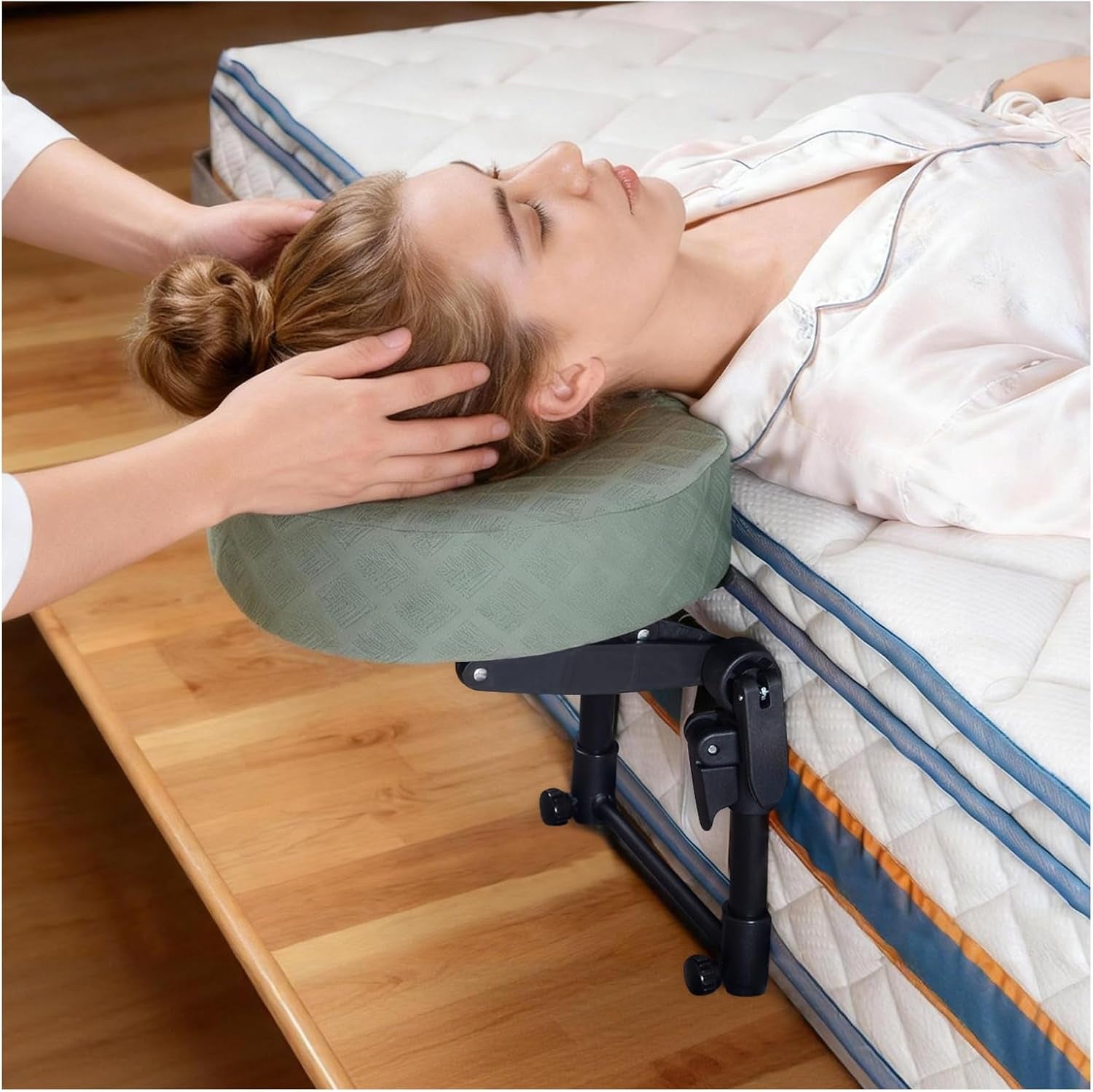 Massage Headrest for Bed,Bedside Bed Massage Head Holder for Home Mattress | Adjustable 17" Height Head Holder & Face Cradle with Face down Pillow,Portable Massage Pillow for Spa Masseur Couple