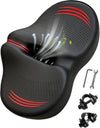 Noseless Oversized Bike Seat Cushion Comfortable Extra Wide 13.6" Padded | NEW Noseless Bicycle Seat for Men and Women, Comfort Bike Saddle Replacement for Peloton, Exercise, Cruiser, Mountain Bikes