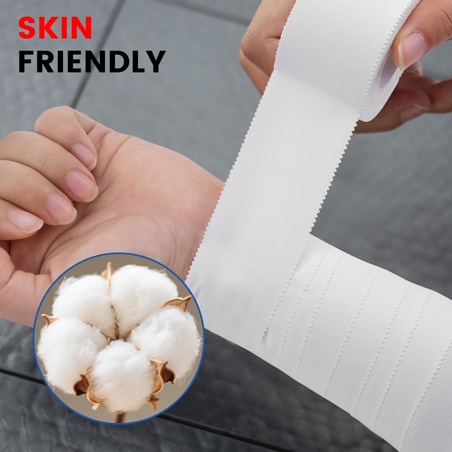 8 Pack White Athletic Sports Tape, Easy Tear Wrist Tape for Boxing &amp; Gymnastics