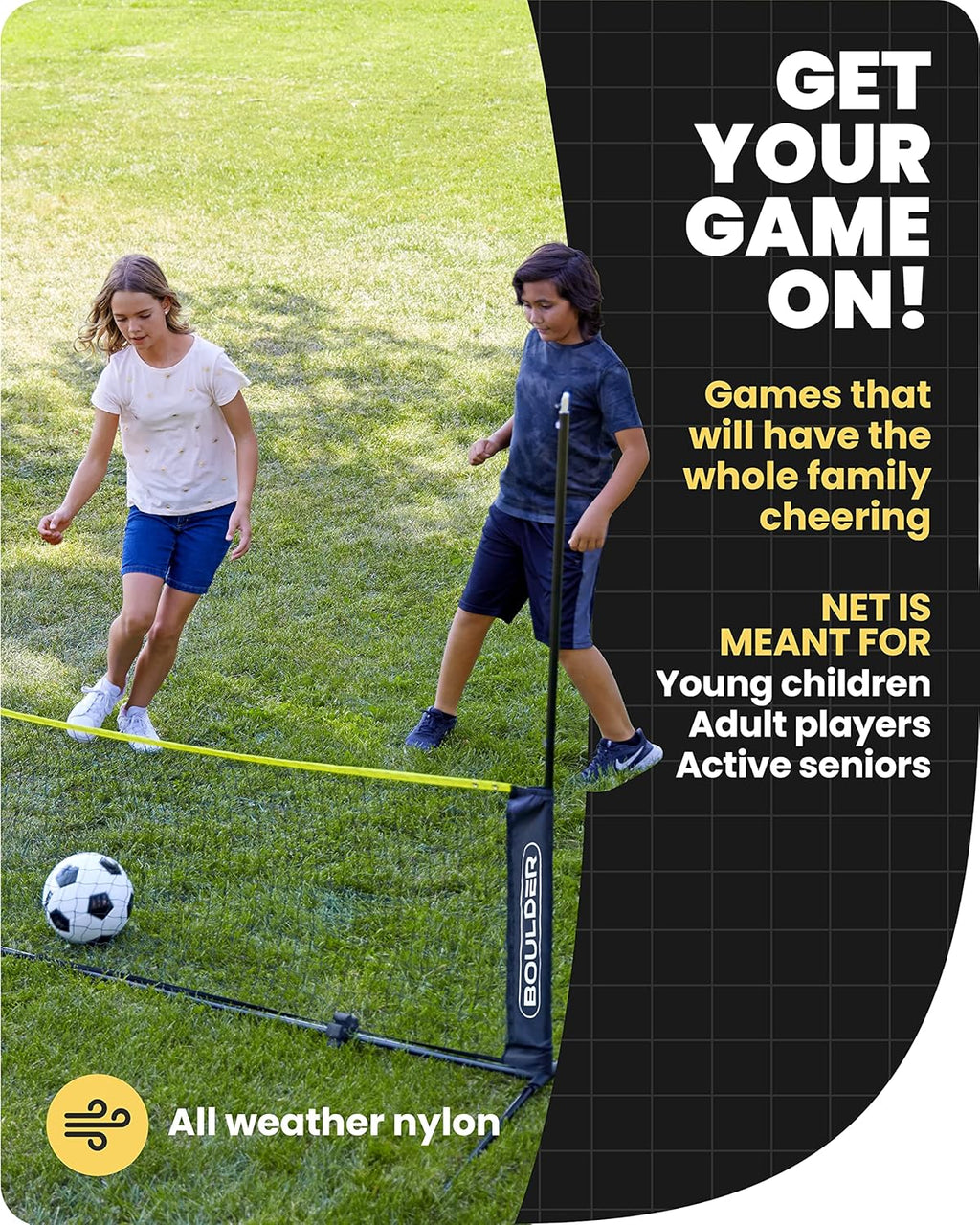 Portable Badminton Pickleball Net - Foldable/Extendable Poles for Multiple Sports Heights (UP to 5 Ft) - Ideal for Tennis, Pickleball, Soccer Tennis - Easy Setup