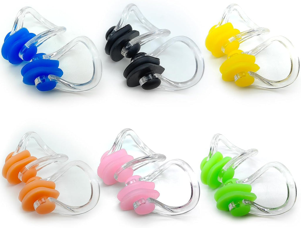 12Pcs Silicone Swimming Nose Plugs for Kids Age 7+ Adults | Block the Water Out of Nose Don'T Feel Hurt Fit for Different Nose Shape 6 Color Match Your Swimsuits