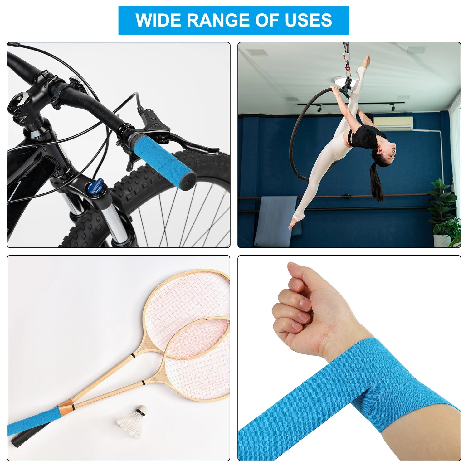 5Cm Aerial Hoop Tape Athletic Tape Adhesive Non-Slip Grip Tape Yoga Rig Sport Tape for Wrapping Exercises Gymnastics 16.4Ft