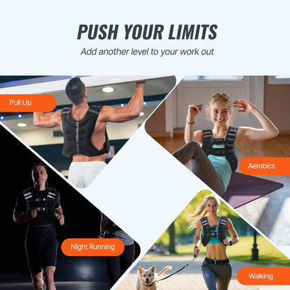 Weighted Vest, 30 Lbs Adjustable with Safety Reflective Stripes, Secure Buckle Closure, Ideal for Men and Women, Enhances Workouts Including Strength Training, Running, and Fitness Activities