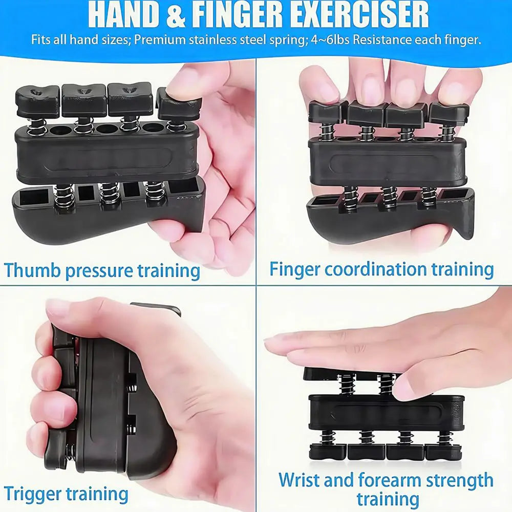 Grip Strength Trainer Forearm Strengthener Finger Stretcher Finger Exerciser Hand Gripper Strength Ring &amp; Stress Ball
