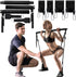 Adjustable Pilates Bar Kit with Resistance Bands,Portable Yoga Exercise Sticks&2 Sets Stackable Resistance Bands for Toning Muscle,Legs,Butt.Stretched Fusion Pilates Home Gym,Full Body Workout