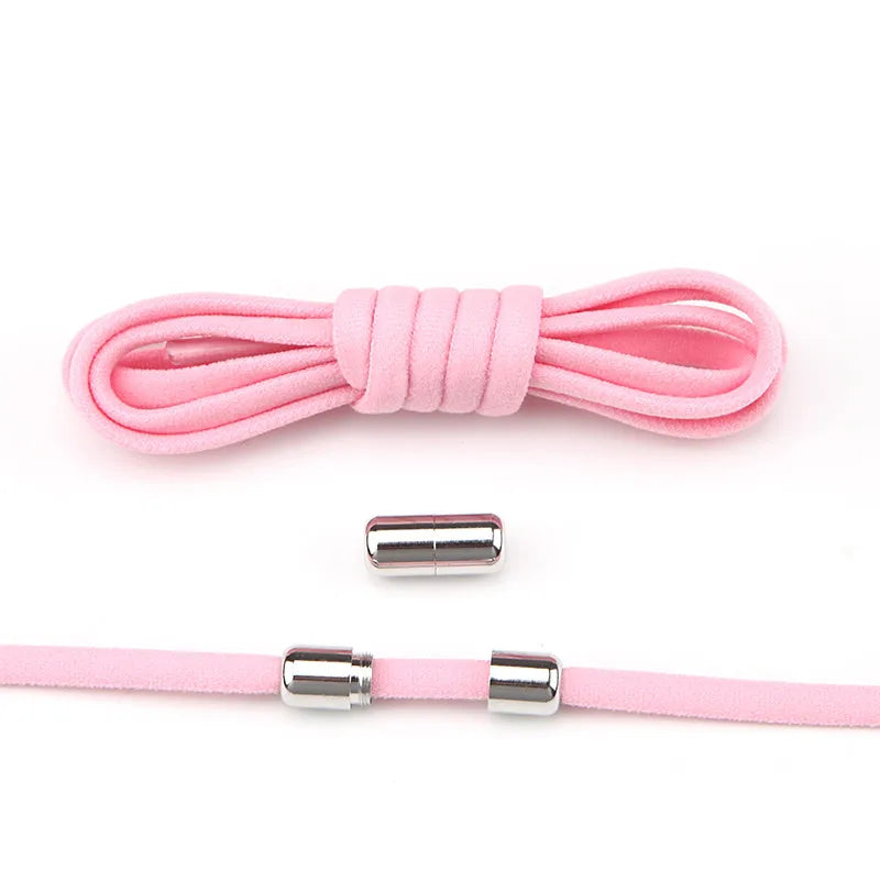New Version Elastic No Tie Shoelaces Metal Lock Shoe Laces for Kids Adult Sneakers Quick Shoelaces Semicircle Shoestrings