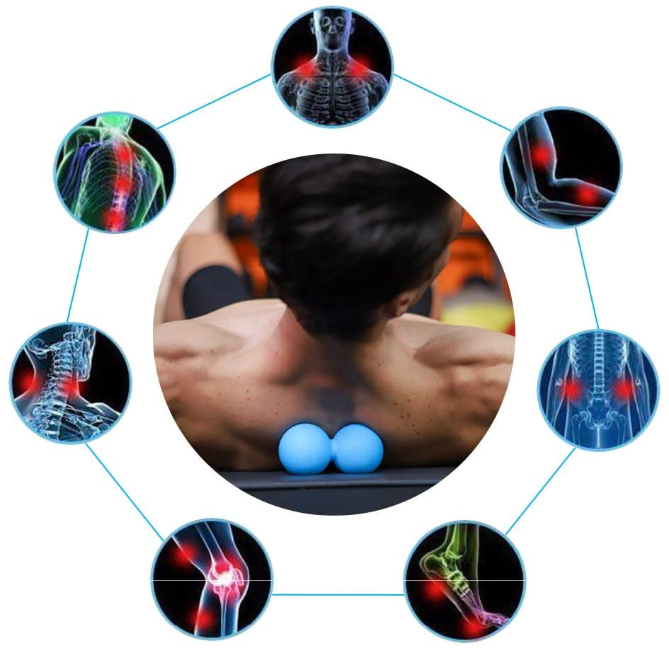 Peanut Massage Ball - Double Lacrosse Massage Ball & Mobility Ball for Physical Therapy - Deep Tissue Massage Tool for Myofascial Release, Muscle Relaxer, Acupoint Massage
