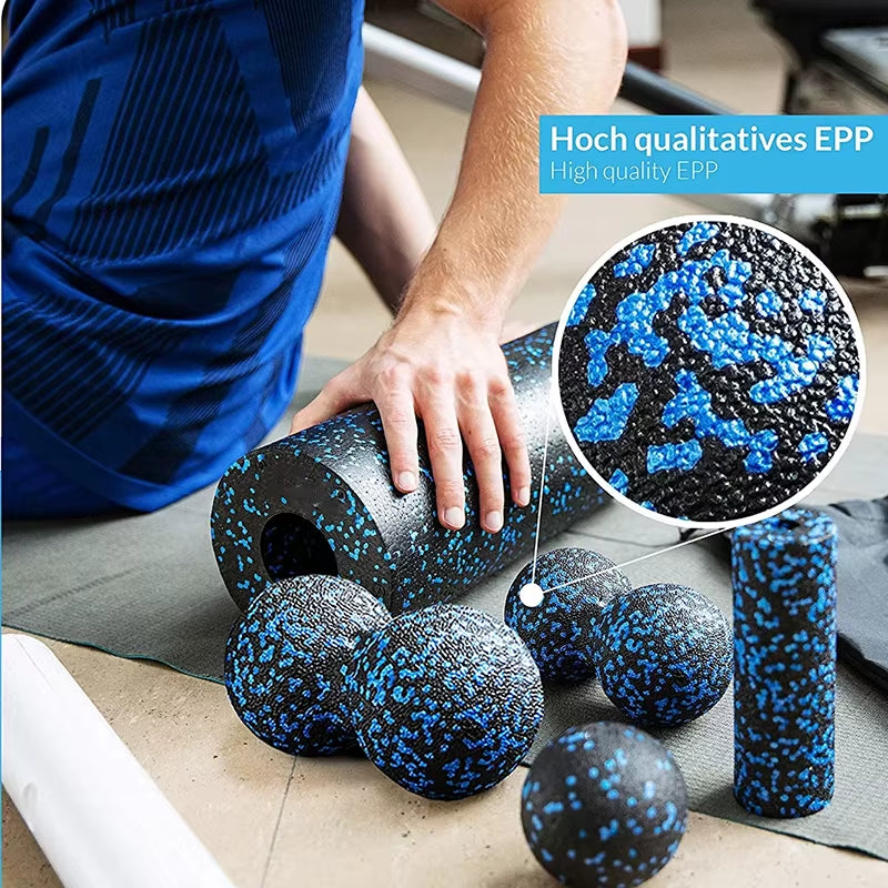 5Pcs Yoga Massage Foam Rollers Fascia Balls Yoga Column EPP High Density Fitness Roller &amp;Ball Leg Back Neck Massager Pain Relief