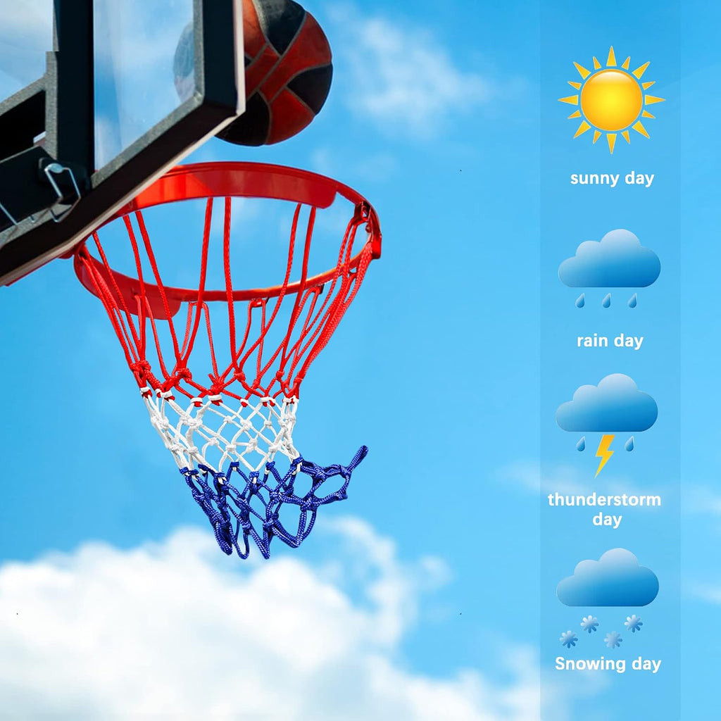 Basketball Net Outdoor, 2025 Upgrade All Weather anti Whip Basketball Net Replacement -12 Loops