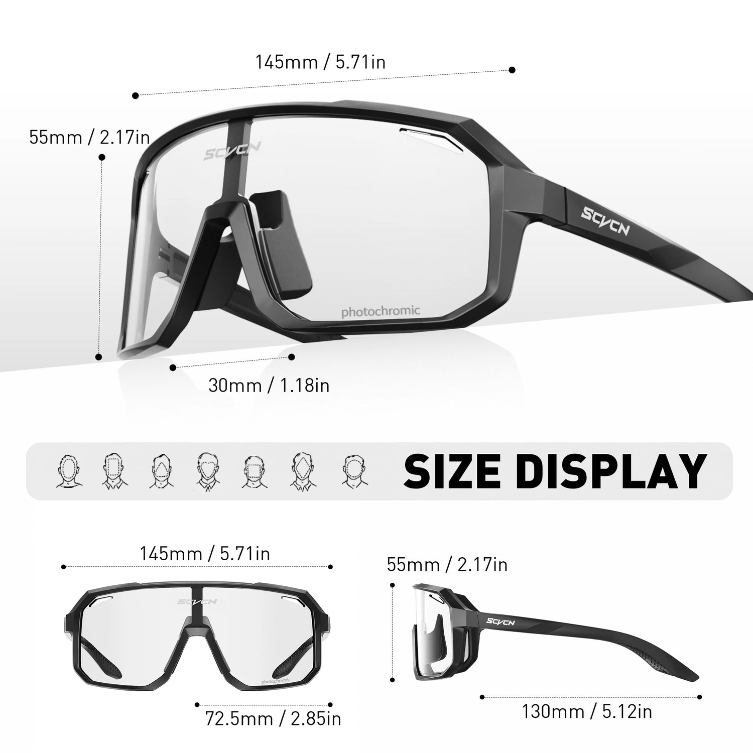 Photochromic Cycling Glasses UV400 Cycling Sunglasses Outdoor Bicycle Sunglasses Bike Goggles Sports MTB Ride Eyewear