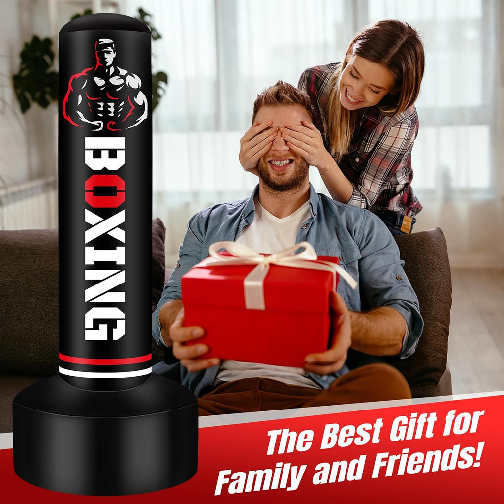 Heavy Freestanding Punching Bag for Adults Teens, 70" Boxing Bag with Stand | Kickboxing Bags Heavy Bag, Women Men Heavy Boxing Bag for Beginners Training MMA Karate Muay Thai Fitness
