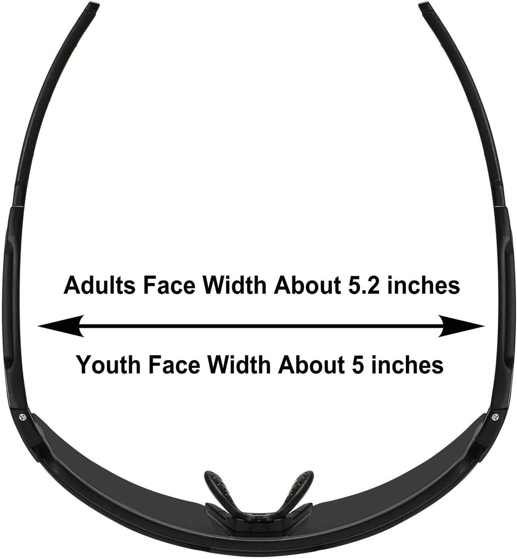 Two Sizes for Adults and Youth Polarized Sunglasses Men Women Outdoor Sport Baseball Glasses UV400 Cycling Eyewear