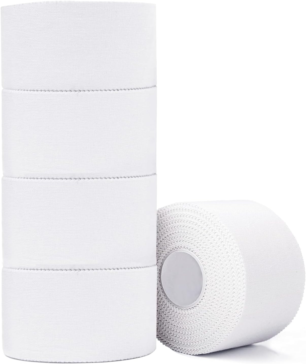 Athletic Tape,5 Pack White Sports Tape | Very Strong No Sticky Residue Wrist Ankle Tape for Gymnastics Boxing Lacrosse Climbing Hockey Bat