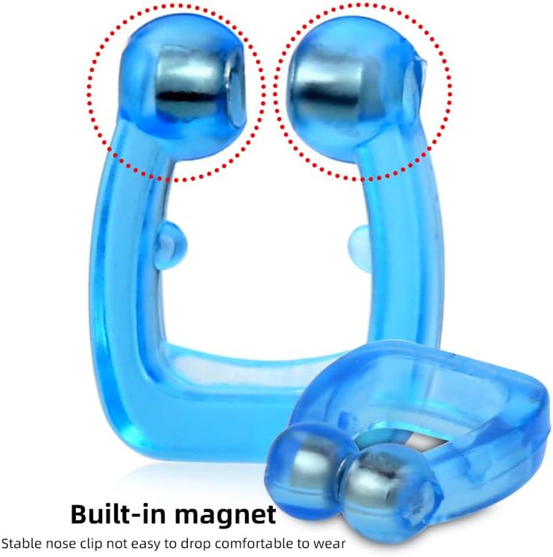 Magnetic Anti-Snore Nose Clip Device, High-Quality Silicone, Reusable Sleep Aid with Storage Case, 6 Pack