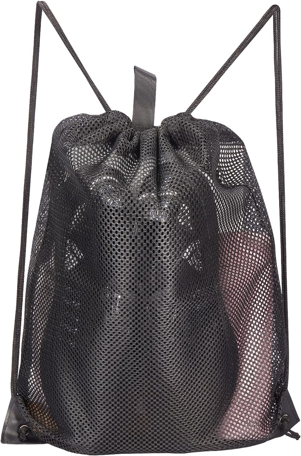 2-PACK Mesh Drawstring Bag, Mesh String Bag for Gym Laundry Seashell and Beach F