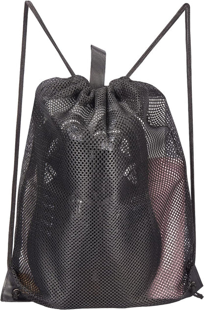 2-PACK Mesh Drawstring Bag, Mesh String Bag for Gym Laundry Seashell and Beach F
