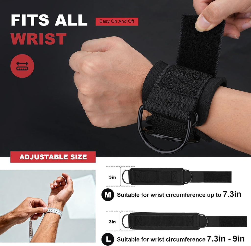 Wrist Straps for Cable Machines Wrist Cuffs for Men Woman Neoprene Padded Straps for Gym Strength Training Equipment