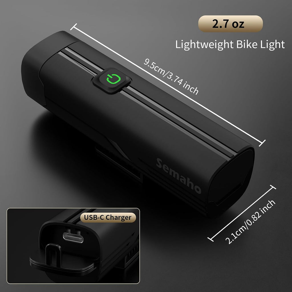 Bike Lights for Night Riding, Rechargeable Bicycle Light Front and Back, IP66 Waterproof, 4+6 Modes Headlight Taillight Set for Safety Urban Commuting