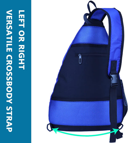 Sling Bag Sports Pickleball Bag Pickleball Backpack for Men Women Adjustable Tennis Bag for Pickleball Paddle with Fence Hook,Water Bottle Holder