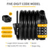 WEST BIKING Bike Cable Lock MTB Road Bike Anti-Theft Safety Password Bicycle Locks for Scooter Motorcycle Bike Accessories