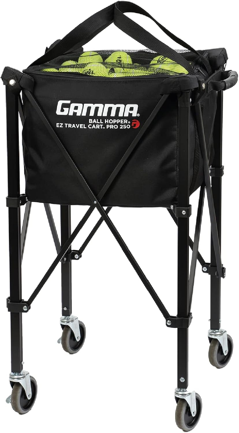 Sports EZ Travel Cart, Tennis & Pickleball Hopper, Padel, Portable Compact Design, Sturdy Lightweight Construction, EZ Bags, 150 or 250 Capacity, Premium Carrying Case Included