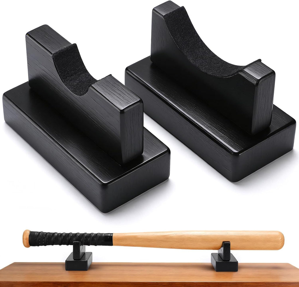 Baseball Bat Display Stand, Black Desktop Horizontal Holder | Stable Desktop Display Design | No Wall Installation Required | Showcases Baseball Bats in Homes, Offices or Display Areas