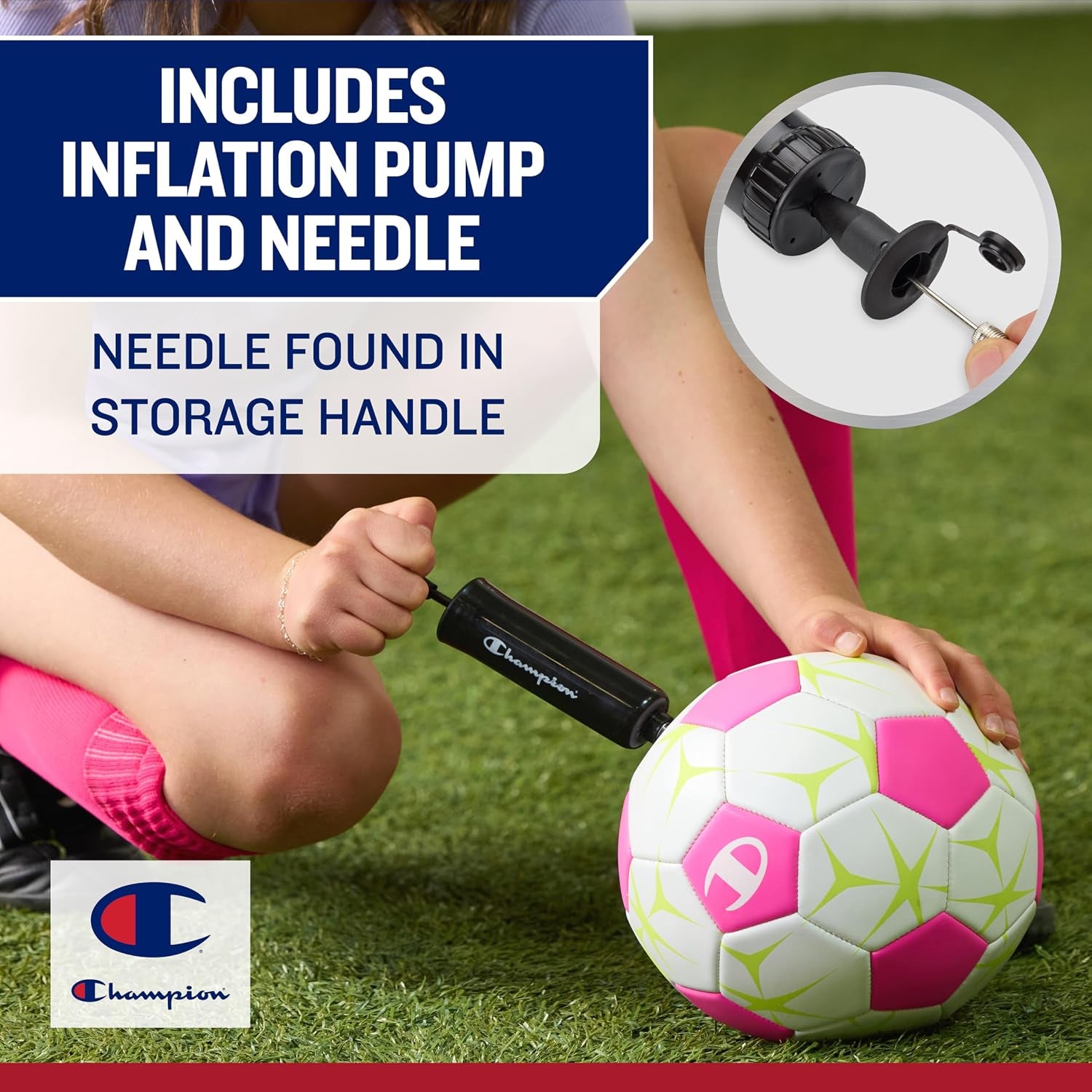 Prodigy Soccer Ball with Pump | 32-Panel Matte Finish | Butyl Bladder | Indoor & Outdoor | Youth & Adult Training | 6" Pump Included