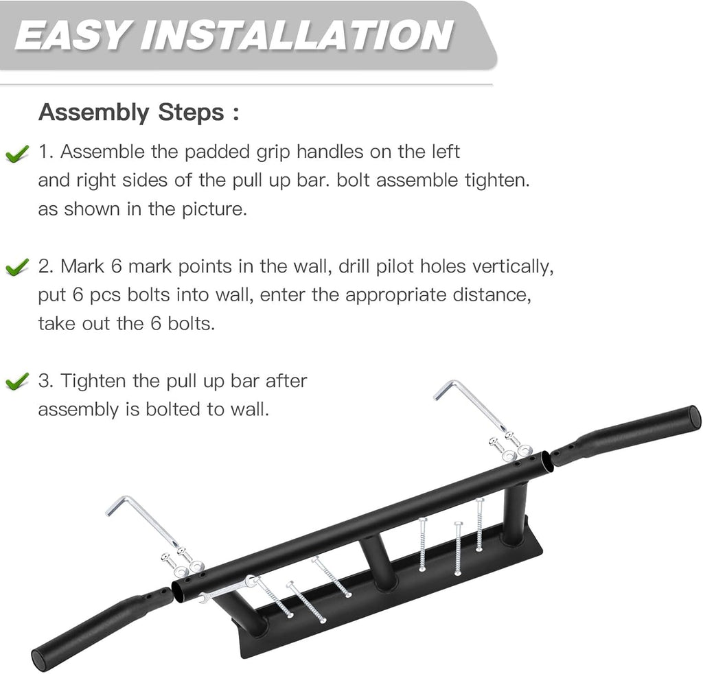 Pull up Bar, Chin up Bars Ceiling Mount, Workout for Home Gym, Beam, Crossfit -