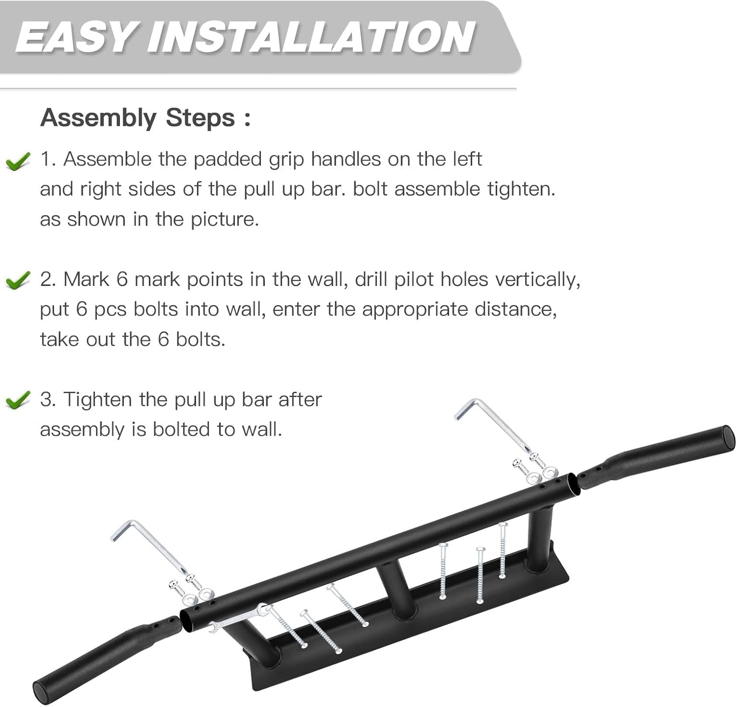 Pull up Bar, Chin up Bars Ceiling Mount, Workout for Home Gym, Beam, Crossfit -