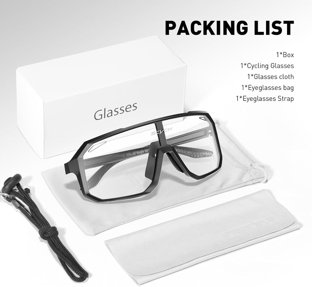 Photochromic Cycling Glasses Sport Sunglasses Clear MTB BMX Men Women Running Driving S62