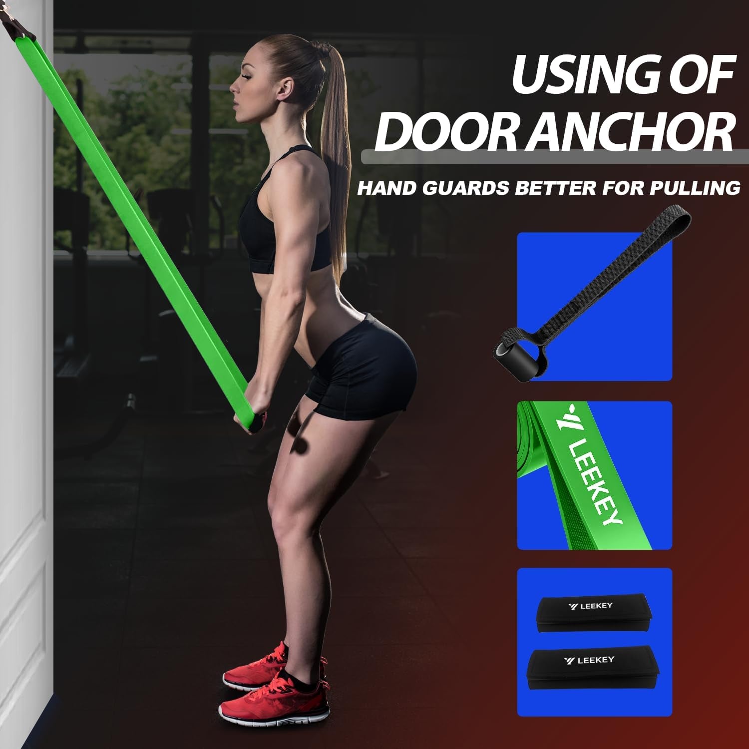 Rubber Resistance Bands ，Muit Leves Exercise Bands with Door Anchor,Pull up Assistance Bands for Men and Women- Strength Bands for Fitness Training, Physical Therapy,Home Gym Workouts