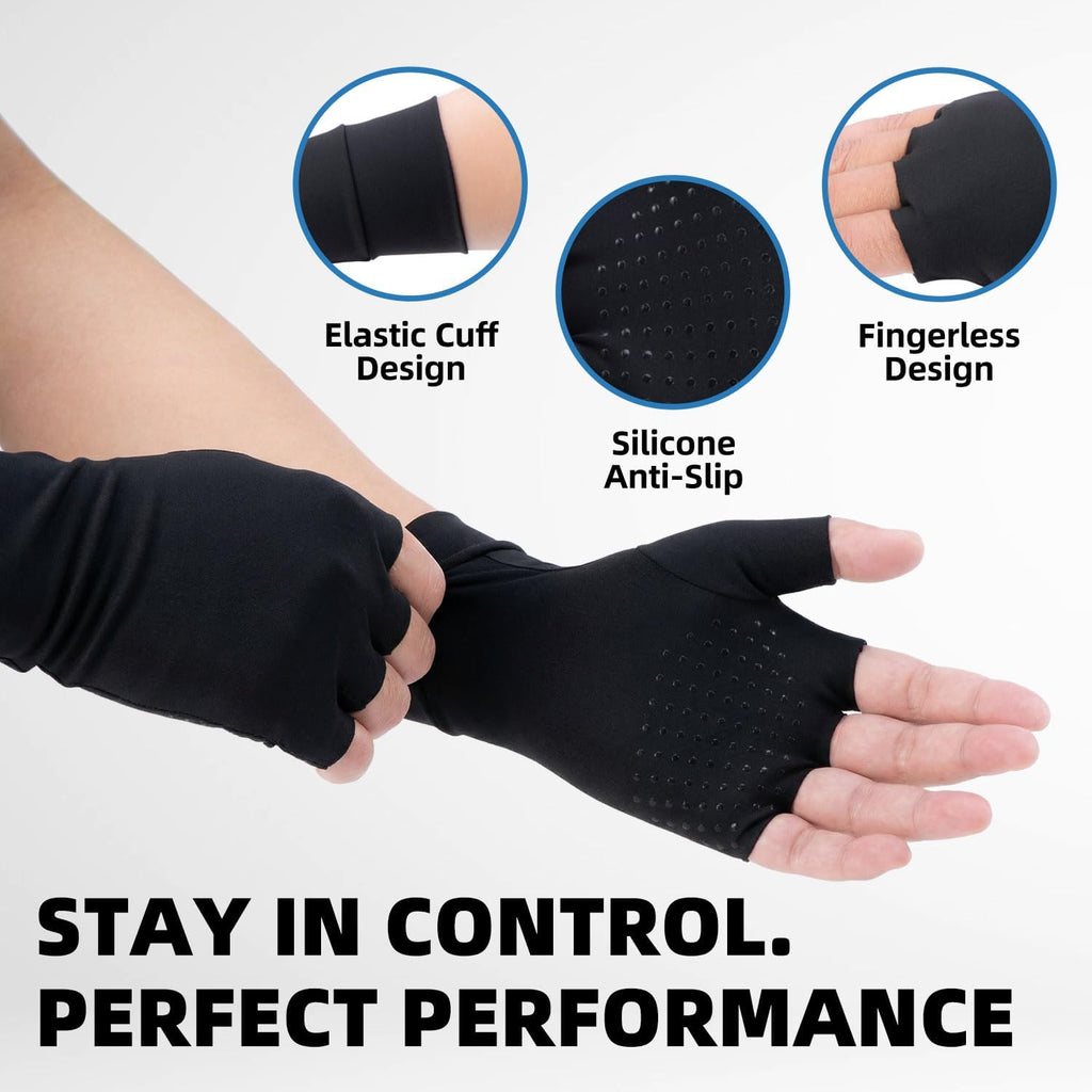 Fingerless Athletic Gloves Liners for Women & Men, Lacrosse & Hockey Glove Liner, Thin Thermal under Gloves for Ski Snow Sports, Work, Driving, Cycling, Running