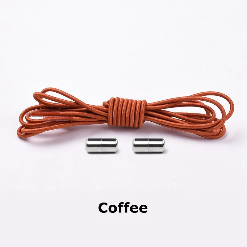 1Pair Elastic Shoelaces round No Tie Shoe Laces Sneakers Shoelace Kids Adult Elastic Laces One Size Fits All Shoes Dropshipping
