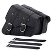 Leather Motorcycle Saddlebags Large Quick-Easy Universal Fit Throw over Saddle Bags Cruiser Biker Side Bags, Black, 1 Pair